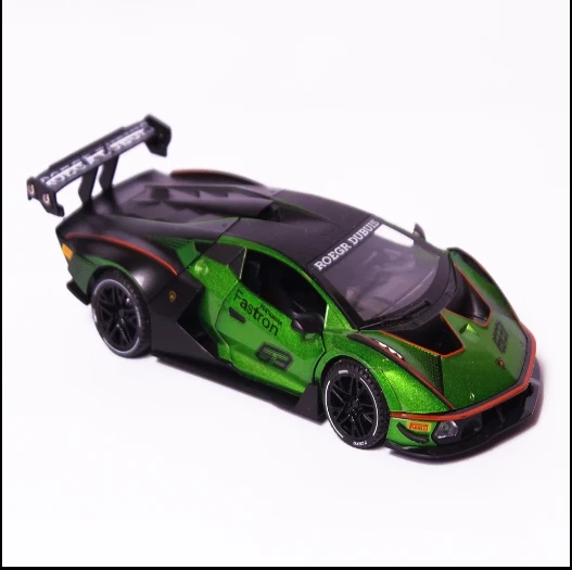 Lamborghini SCV12 Sports Car Simulation Diecast Metal Alloy Model Car With Sound & Lights Pull Back Green (1901-190)