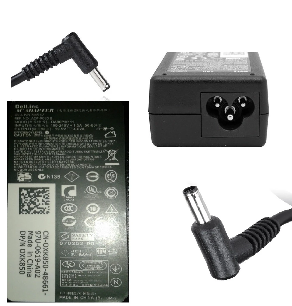 Dell Laptop Charger 19V 4.62A Charger 90W (New Pin)