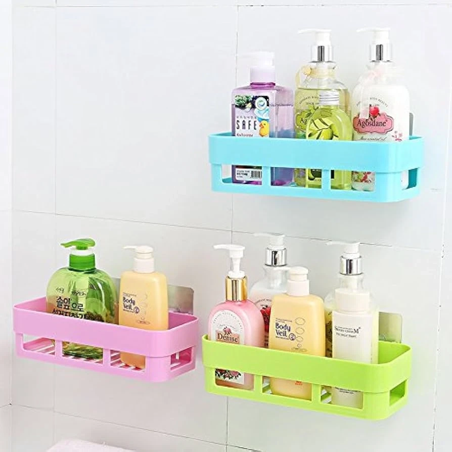 1Pcs Suction Cup Multipurpose Bathroom Kitchen Storage Holder Organizer Rack Shelf - Multi