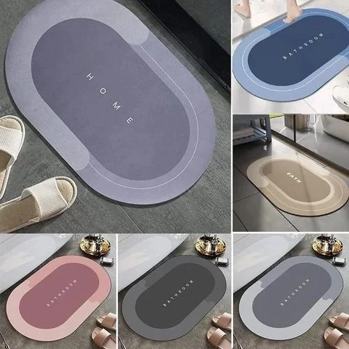 Bathroom Anti-slip Mat Diatom Mud Absorbent Pad Nordic Style Toilet Floor Mat Soft Diatomite Bathroom Toilet Carpet