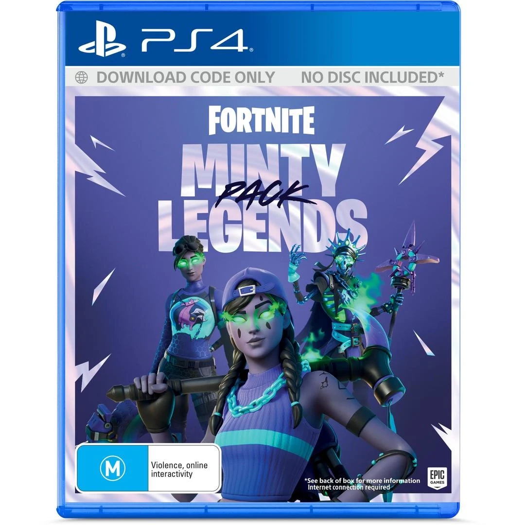 PLAYSTATION 4 DVD FORTNITE MINTY PACK LEGENDS PS4 GAME