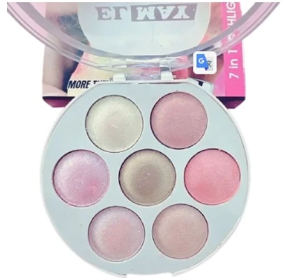 ELMAY 7 Color Professional Shiny Highlighter Makeup Palette