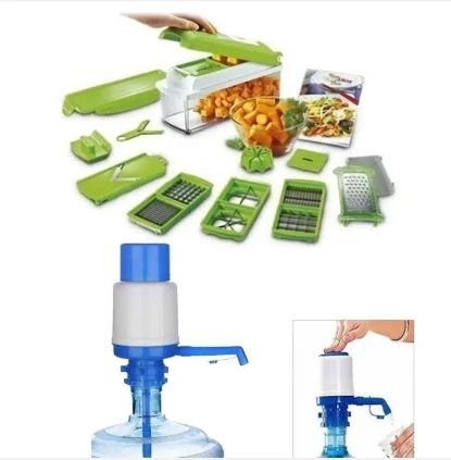 Pack Of 2 - Nicer & Dicer And Manual Drinking Water Pump - Multicolour