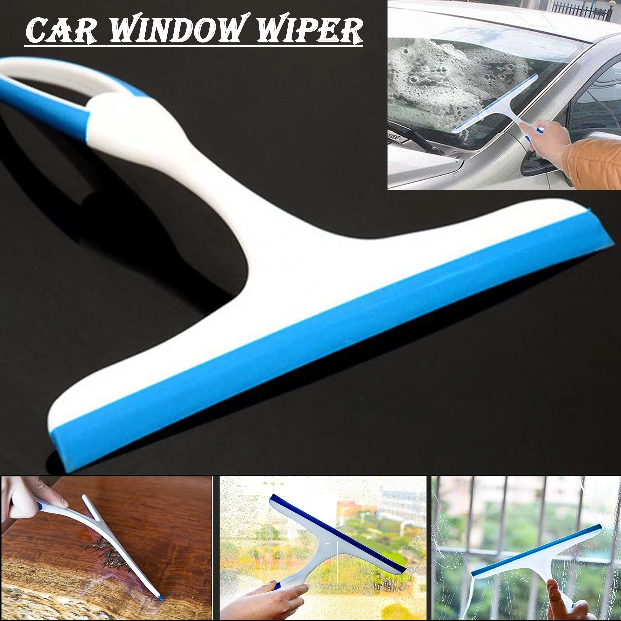 Glass Scraper Wiper Window Brush Cleaner Car Window Washing Tool Kitchen Counter Wiper, mirror glass cleaner kitchen slabs wipe Multipurpose cleaning Mini Viper Kitchen And Bathroom Use Car