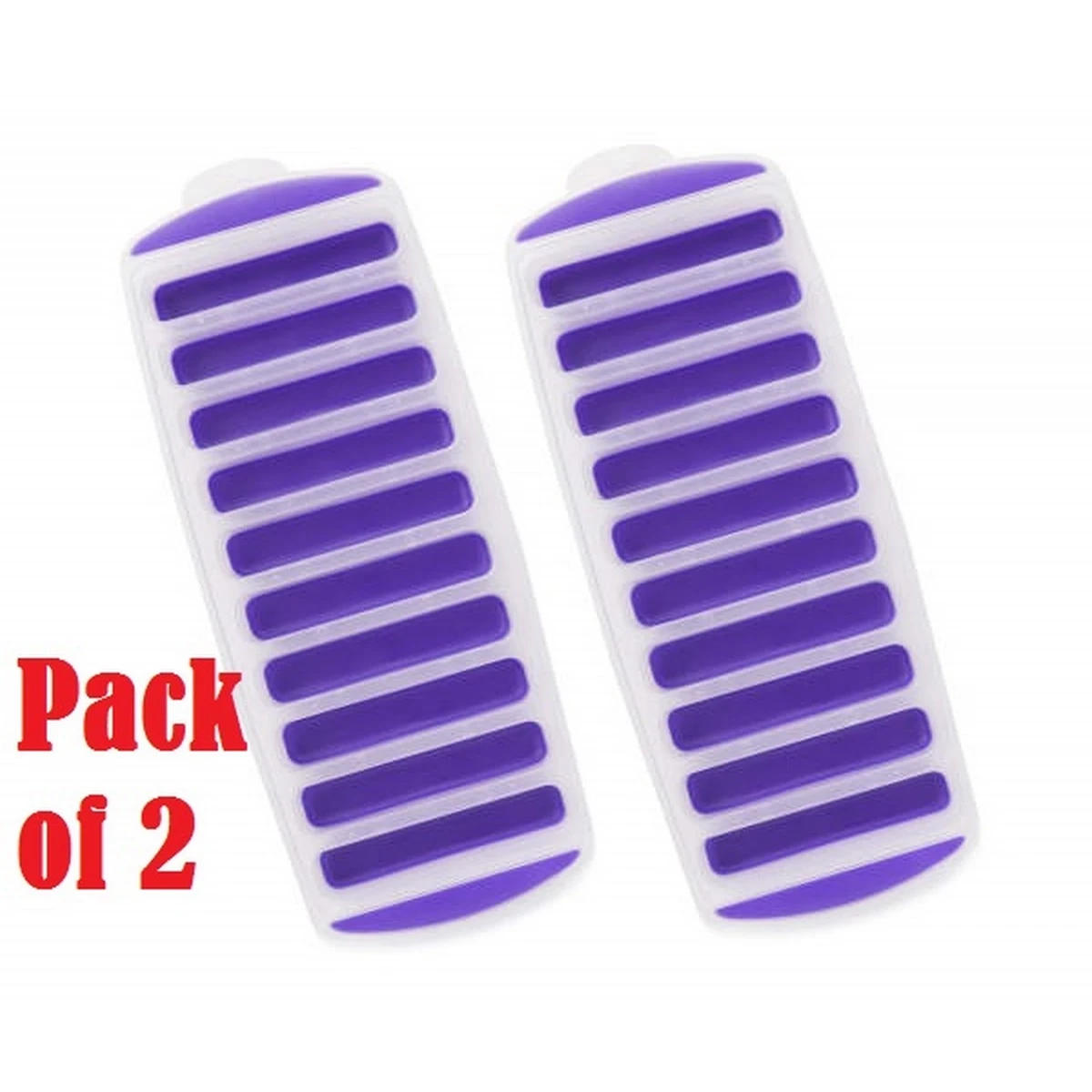 Pack of 2 Silicone Pop Up Ice Tray - Water bottles Cold Drink Pudding Jelly Mould Bar Shape