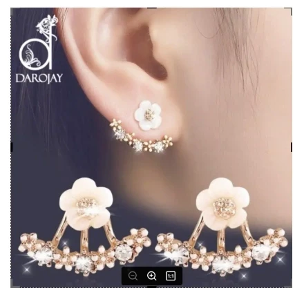 1Pair Women Fashion Flower Crystal Rhinestone Ear Stud stylish Earrings Gift Womens Jewelry