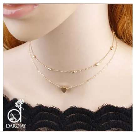 Beautiful Love Heart Choker Multi Layer Beads Chocker Necklace For Girls