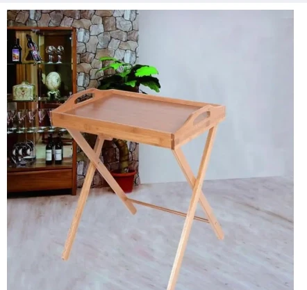 Beach Wood Single Shelf Foldable Table Tray Coffee Table Study Table Laptop Table Dining Table