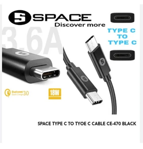 Type-C To Type-C Charging Cable / Space CE-470  QC 3.0