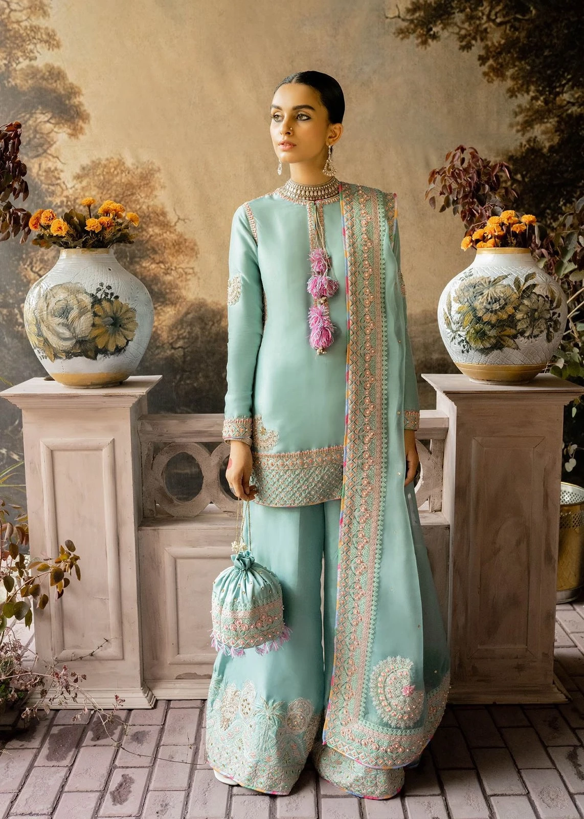 FABRIC ORGANZA Suit With MALAI Trouser