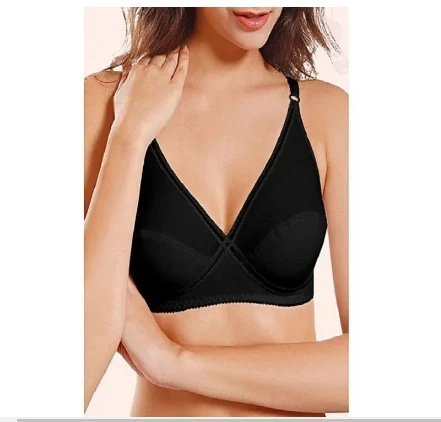 Flourish Black Angle Cotton Bra For Women