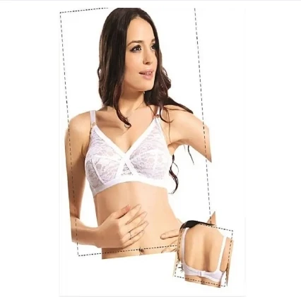 White Cotton Cross Bra For Women