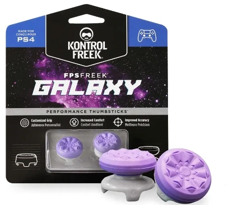 KontrolFreek FPS Freek Galaxy Purple for PlayStation 4 (PS4) Controller Performance Thumbsticks 1 High-Rise, 1 Mid-Rise Purple