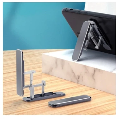 Ultra-Thin Foldable Aluminum Alloy Mobile Phone Holder, Multi-Function Adjustable Mini Kickstand Stand For Mobile Phone And Tablet