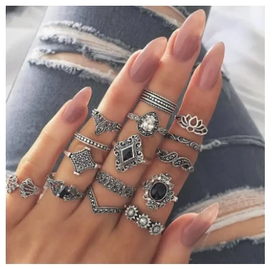 15 Pieces Rings For Girls - High Quality Imported Latest Design 15 pcs Ring Set For Girls - Ring Set For Women -