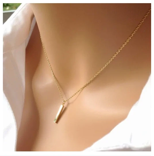 Simple fashion Hollow Bar Girl Long chain Necklace for womens