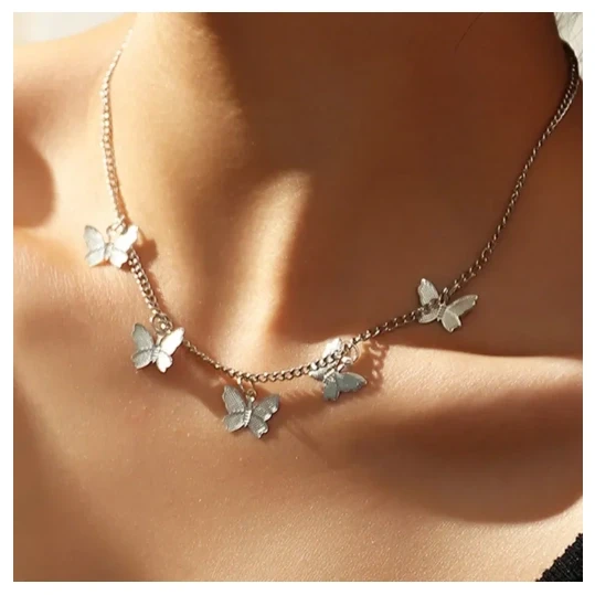 Elegance Elevated: Butterfly Choker Necklace for Women and Girls - A Dazzling Neck Statement Collar Chain