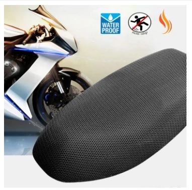 Motorcycle 10mm Thick Seat Heat Mesh Net Cover Sunscreen Cool Cushion Protector Sun Block Heat Insulation Mesh Pad