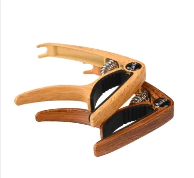 Wood Colour Acoustic Guitar Capo Water Transfer Printing with Pin Puller Guitar Capo Clamp