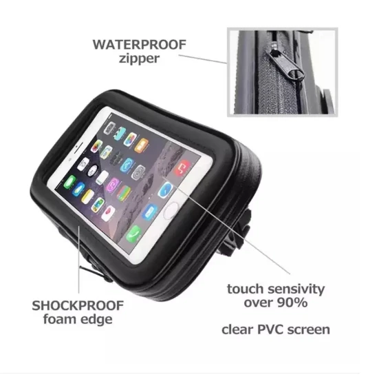 Bike Bicycle Motorcycle Holder & Waterproof Case Bag Handlebar Mount Phone Holders Stand