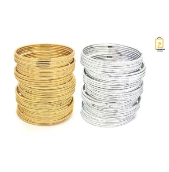 Plain Silver & Golden Stainless Steel Bangles 36 Piece 24 piece 12 piece in All Size