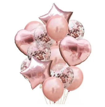 Metal Colored Confity and Foil balloons Set