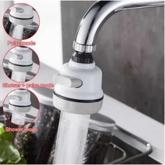 360°Rotatable 3 Modes Adjustment ABS Water Saving Tap Aerator Nozzle Adjustable Faucet Shower Head Filter Sprayer Spout for Kitchen Bathroom