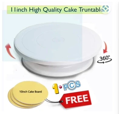 11 inch High quality Rotating Cake Turntable , Turns Smoothly Revolving Cake Stand Cake Decorating Kit Display Stand Baking Tools