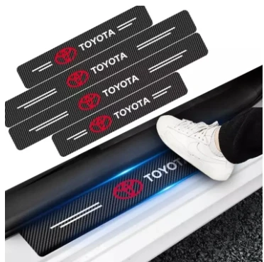 4Pcs Car Door Carbon Fiber Anti Stepping Protection Stickers Toyota