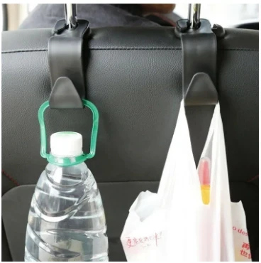 2Pc Car Seat Headrest Hooks Backseat Cloth Purse Bag Hanger Organizer Holder Set