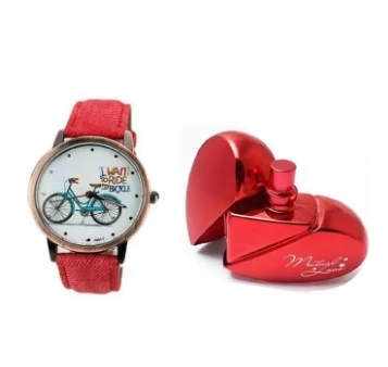 Pack of 2 - Mutual Love Perfume & Analog Watch For Women