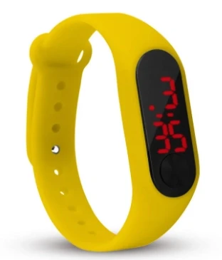 Silicone Rubber LED Digital Bracelet Watch For Unisex - Yellow