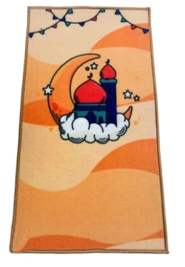 New Arrival Prayer Mat for kids in Marmalade color with back black felt with non woven quality in 52 X 92 cm ( 20 X 36 inches ) sajalo