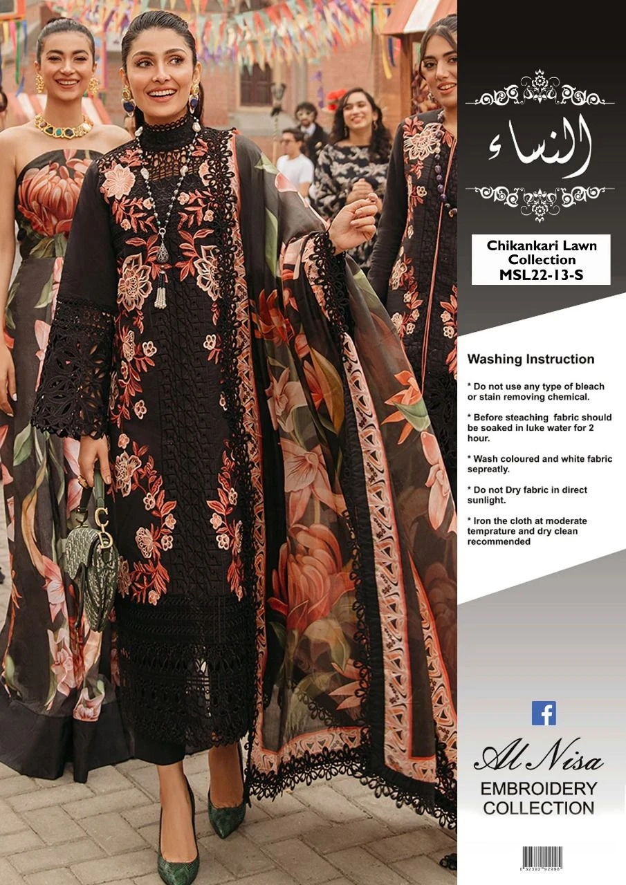 Mushq Black Fabric Lawn & Silk