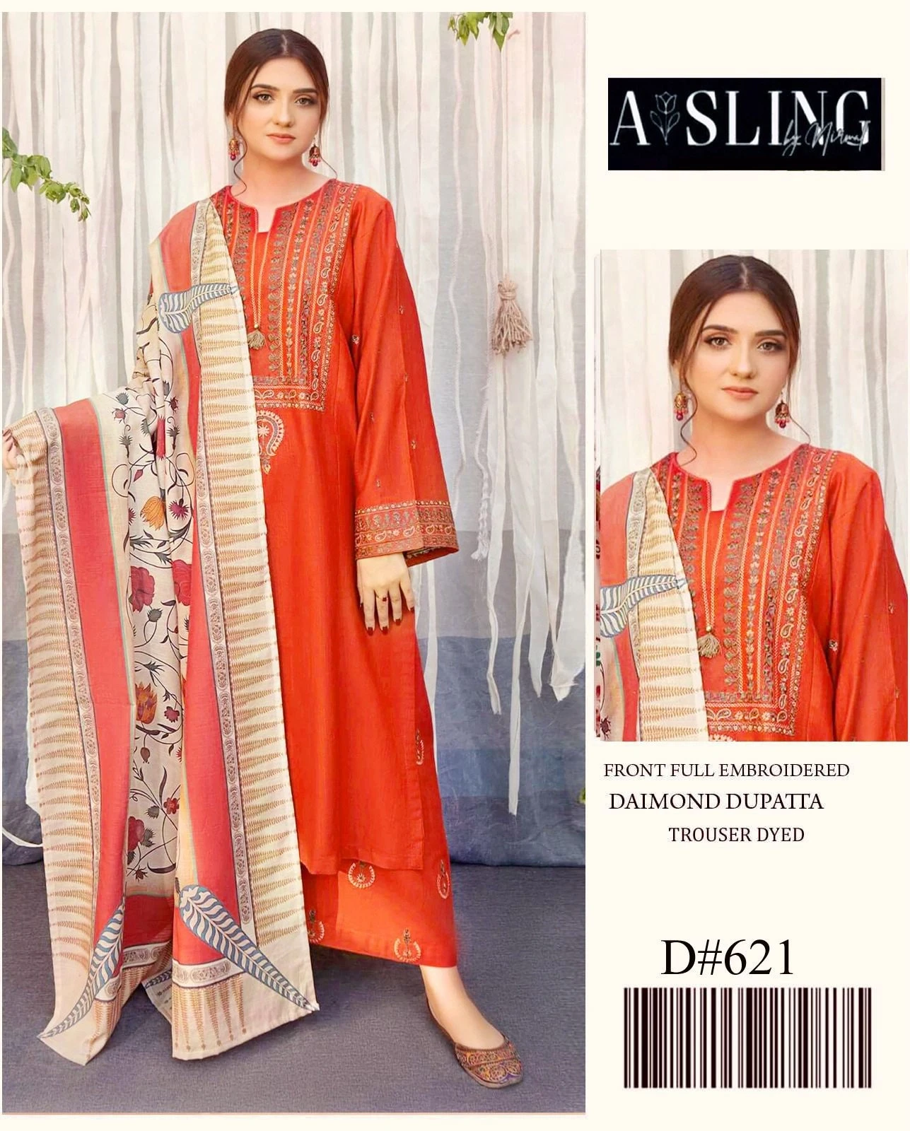 ASLING  LAWN  WITH  DIGITAL Daimond DUPATTA