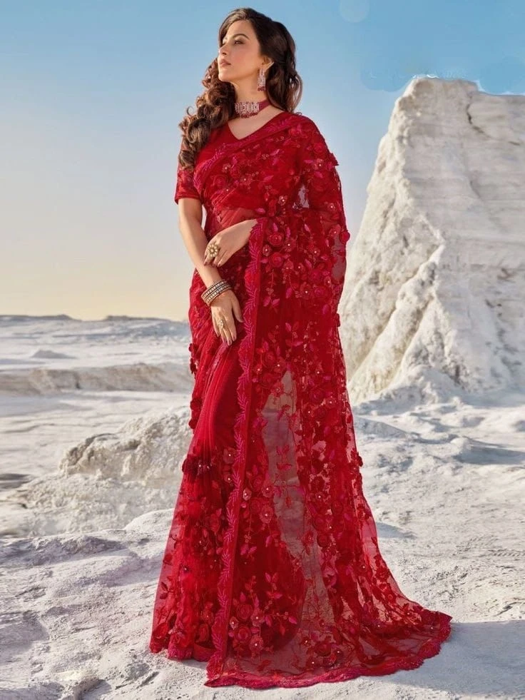 INDIAN STYLISH SAREE--Stuff: Net