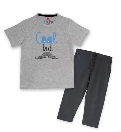 Allurepremium Boys T-Shirt Grey Cool With Pajama