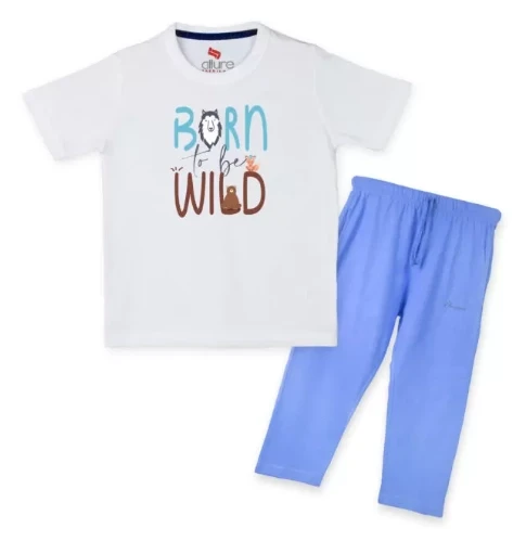 Allurepremium Boys T-Shirt White Born With Pajama