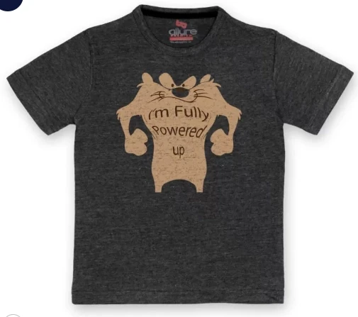 AllureP Boys T-Shirt Powered Charcoal