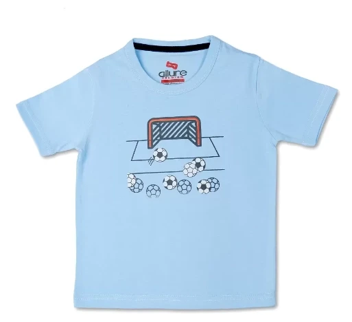 AllureP Boys T-Shirt Football Sky Blue