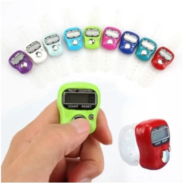 Finger Counter Digital Mini Hand Held Finger Ring Portable LCD Display Zikr Tasbeeh Tally Counter Clicker Multicolor - Random Color