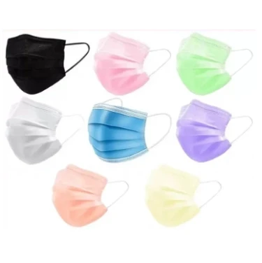 Disposable Surgical Face Mask Black-Pink-Blue-White-Grey-Green Fashionable 3 Protective Layers, Nose Pin Cover , 50 Pcs-Pack of Box Outdoor / Adult