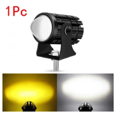 New Mini Driving Fog Light for All Motorcycle, Cars, Jeep(1pcs) Dual Function White-Yellow Lens Projectors Auxiliary Light 20w (1pcs)